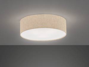 LED Deckenleuchte flach dimmbar rund Beige - Kunststoff - Textil - 40 x 12 x 40 cm