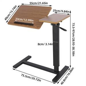 Beistelltisch mit Rollen Laptoptisch Braun - Holzwerkstoff - Metall - 40 x 73 x 75 cm