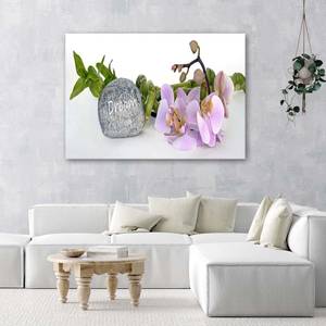 Wandbilder Orchidee Stein Inschrift Zen 120 x 80 cm