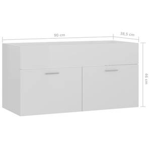 Badezimmerschrank 3037856-2 Hochglanz Weiß - Breite: 90 cm