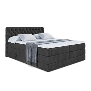 Boxspringbett BOXI8 KING Schwarz - Breite: 160 cm