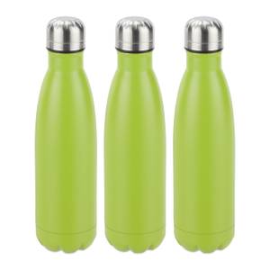 Gourde inox bouteille eau verte lot de 3 Noir - Vert - Argenté