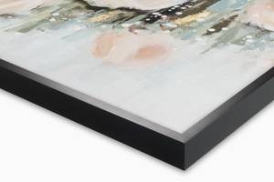 Tableau peint à la main Splash of Roses Gris - Bois massif - Textile - 90 x 60 x 4 cm