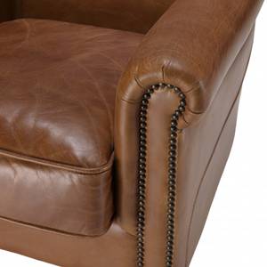 Fauteuil vintage en cuir marron Marron - Cuir véritable - 83 x 78 x 73 cm