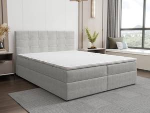 Boxspringbett KIDA Grau - Textil - 185 x 103 x 207 cm