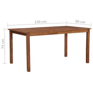 Table à manger Marron - Bois massif - Bois/Imitation - 90 x 74 x 150 cm