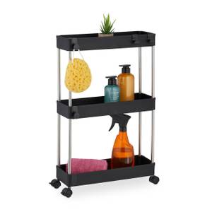 Meuble de rangement Noir - Argenté - Métal - Matière plastique - 42 x 62 x 15 cm