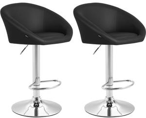 Tabouret de bar Miami V2 Lot de 2 Noir