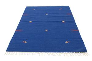 Kelim Modern - 180x120cm Blau - Naturfaser - 120 x 1 x 180 cm