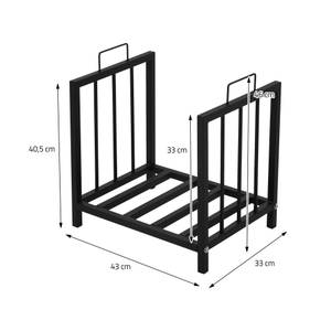 Kaminholzregal aus Stahl Schwarz - Metall - 33 x 46 x 43 cm