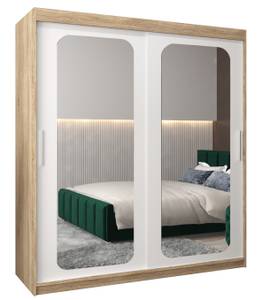 Armoire à portes coulissantes promo t3 Imitation chêne de Sonoma - Blanc - Largeur : 180 cm - 2 porte