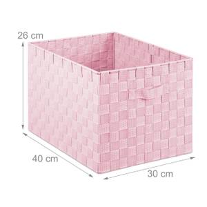 1 x Aufbewahrungskorb mit Griff rosa Pink - Metall - Kunststoff - 40 x 26 x 30 cm
