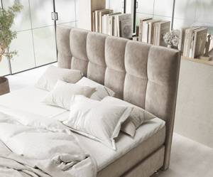 Boxspringbett Elisio Taupe - Breite: 160 cm