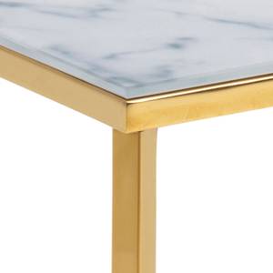 Table basse Alisma Verre / Métal - Imitation marbre blanc / Doré