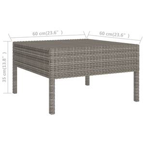 Garten-Sofagarnitur (11-teilig) 3094454 Grau - Metall - Polyrattan - 60 x 35 x 60 cm