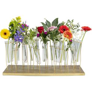 Vasen-Set Flower Meadow (21-tlg.) Gold - Glas - 60 x 25 x 20 cm