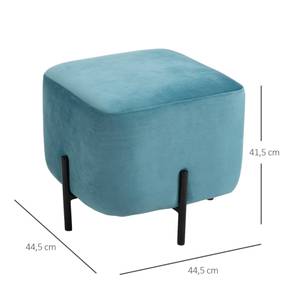 Hocker 838-118 Türkis - Textil - 45 x 42 x 45 cm