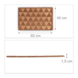 Fußmatte Dreiecke Braun - Naturfaser - Kunststoff - 60 x 2 x 40 cm