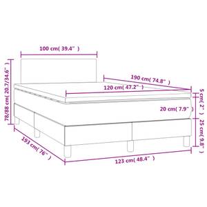 Boxspringbett 3017268-2 Schwarz - 123 x 193 cm