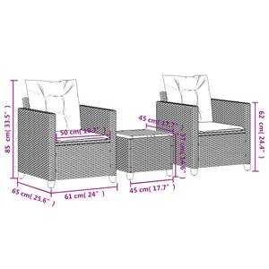 Bistro-Set-k464 ( 3-tlg ) Grau