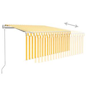 Auvent rétractable 3014351-2 Blanc - Jaune - 350 x 250 x 1 cm