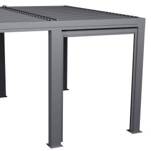 Halbautomatische Markise für Pergola Grau - Metall - 158 x 9 x 210 cm