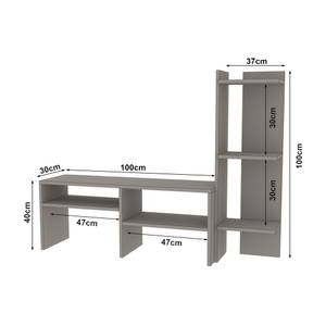 Meuble TV Jevnaker Chêne foncé - Blanc