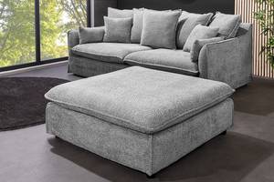 Hocker HEAVEN Grau - Textil - Holzart/Dekor - 100 x 42 x 100 cm