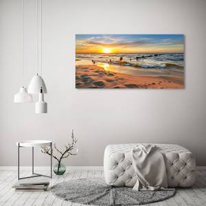 Glasbild Sonne Meer Strand Landschaft 120 x 60 cm