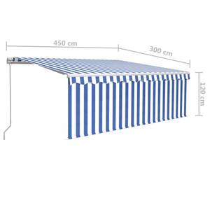 Auvent rétractable 3014349 Bleu - Blanc - Métal - Textile - 450 x 300 x 1 cm