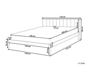 Doppelbett BARRET Braun - Massivholz - 156 x 86 x 210 cm