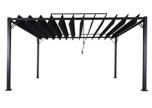 Pergola L40 Grau - Metall - 388 x 213 x 295 cm