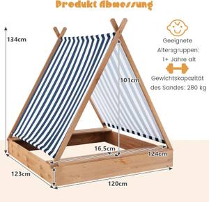 Sandkasten ZB33047DE Braun - Holzwerkstoff - 123 x 134 x 124 cm