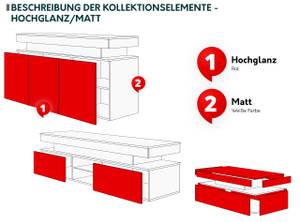 Wohnzimmer- Set Glossa I Weiß