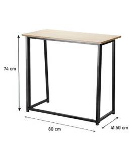 Bureau pliable style industriel L80 cm Beige - Bois manufacturé - 42 x 74 x 80 cm