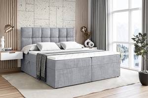 Boxspringbett RICAR Grau - Breite: 200 cm - H4