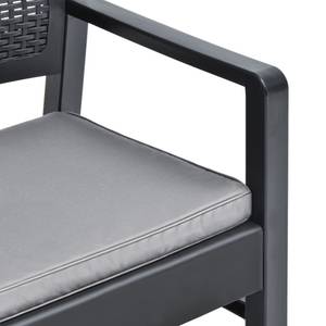 vidaXL 2-Sitzer-Gartenbank mit Auflagen Grau - Kunststoff - 120 x 75 x 120 cm
