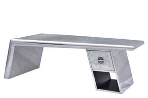 AIRMAN Couchtisch Silber - Holzwerkstoff - Massivholz - 132 x 45 x 60 cm