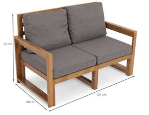 Gartenmöbel mit 2-Sitzer-Sofa Ritalous Braun - Graphit