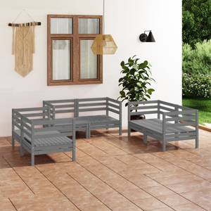 Salon de jardin Gris - Bois massif - Bois/Imitation - 64 x 63 x 64 cm