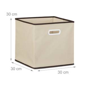 2 x Faltbox beige Beige - Weiß - Papier - Kunststoff - Textil - 30 x 30 x 30 cm