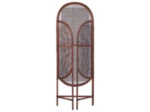 Paravent VIGEVANO Blau - Braun - Rattan - 134 x 180 x 4 cm