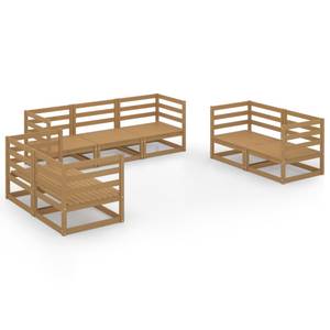 Garten-Lounge-Set (7-teilig) 3009905-1 Braun - Massivholz - Holzart/Dekor - 70 x 67 x 70 cm