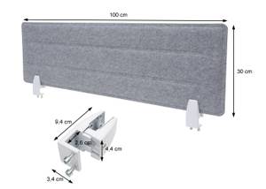 Tischtrennwand G76 Grau