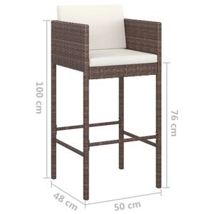 Garten-Bar-Set (5-teilig) 3012236-2 Braun - 60 x 130 cm - Anzahl Teile im Set: 5