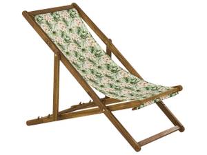 Chaise longue ANZIO Vert - Chêne clair - Rose foncé - Blanc