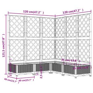 Garten-Pflanzgefäß 3012791-1 Braun - 120 x 121 x 120 cm