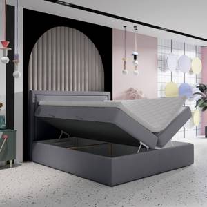 Premium Boxspringbett Jodan Stoff Megan Grau - Breite: 182 cm