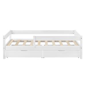 Lit enfant Borgarnes 90 x 200 cm Blanc - Bois massif - 200 x 50 x 90 cm