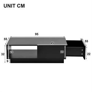 Couchtisch Regular Ⅱ Schwarz - Holzwerkstoff - Holz teilmassiv - 55 x 32 x 95 cm